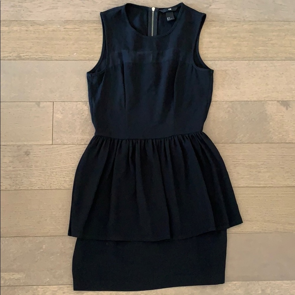 H&M Black Tiered Mini Dress